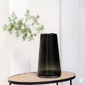 Vase the World Glazen vaas Siret Grey Ø20 x H35 cm