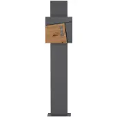ML-Design Brievenbus 37x36,5x11 cm antraciet/houtlook staal