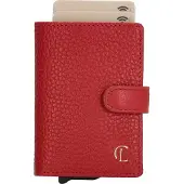 Charm London Washington Creditcard etui - 100% Leer - Leren Tas - Rood