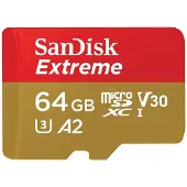 SanDisk 64GB Micro SD Extreme UHS-I U3 V30 A2 Action Cam 170MB/s geheugenkaart + adapter