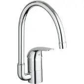 GROHE Euroeco keukenkraan met hoge uitloop chroom