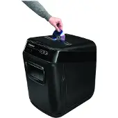 Fellowes AutoMax 150C papiervernietiger, volautomatisch, deeltjes snijden 4 x 38 mm, P-4, 32 l, 150 vel snijcapaciteit, veiligheidsstop, zwart