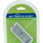 Value USB 2.0 Mini Hub, 4 poorts, geen voeding
