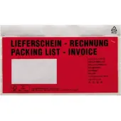 Head Documententas 161384300 DIN lang Rood Lieferschein-Rechnung, mehrsprachig Zelfklevend 250 stuk(s)