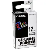 Casio labeltape XR-12WE1, 12 mm breed, wit