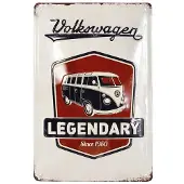 Vw-collect VW Collection - Volkswagen met VW T1 Bulli Bus retro-vintage-motief, VW-verzamelobject, cadeau-idee, vintage decoratie (20x30 cm)