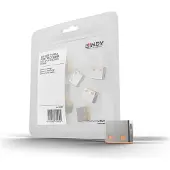 Lindy USB-Lock USB-A-poortslot Set van 10 stuks Oranje Sleutelslot Zonder sleutel