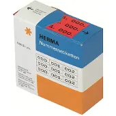 Herma Nummer etiketten drievoudig zelfklevend 10x22 mm rood/zwart