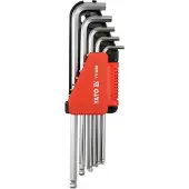 YATO Inbussleutels - - Extra lang 12 stuks - CrV 6150 - 6-zijdig - Diverse afmetingen