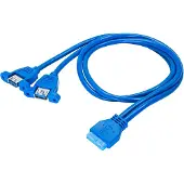 Akyga Kabeladapter Voor Usb 19-Pins Computer/Laptop 2X Usb A Efficiënt