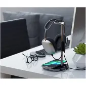 Satechi 2 In 1 Koptelefoon Stand Met Draadloze MagSafe Oplader Grijs
