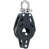 Harken Carbo Pulley With Support 40 Mm Zwart