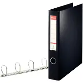 Esselte Vivida Standaard Ringband A4 - 4-rings D-mech 40mm - Rugbreedte van 62mm - Zwart