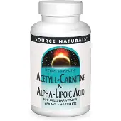 Source naturals - Acetyl-L-Carnitine &amp; Alfa-Liponzuur 650 mg, 60 vegetarische tabletten