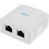 Gembird RJ45 wandcontactdoos | FTP (2x RJ45, Cat6, Horizontaal, Opbouw)