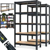 Monzana Stellingkast 2 Stuks Zwart 180x90x40cm