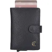 Charm London Washington Creditcard etui - 100% Leer - Leren Tas - Blauw