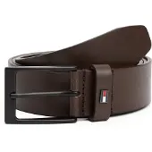 Tommy Hilfiger Riem 'Enamel Flag Rectangular Buckle' donkerbruin