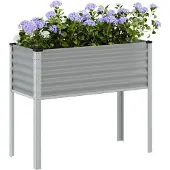 vidaXL Plantenbak 100x45x90 cm staal grijs