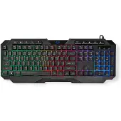 Nedis Bedraad Gaming Toetsenbord | USB Type-A | Membrane Toetsen | LED | QWERTY | US Internationaal | USB Gevoed | Lengte stroomkabel: 1.30 m | Multimedia