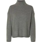 Selected Trui 'SLFCILLE' grijs gemêleerd