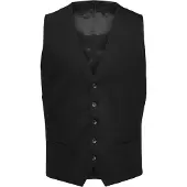 Selected Klassiek Wolmix Gilet Heren Zwart 44