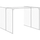 vidaXL Hondenhok met ren 214x661x181 cm staal lichtgrijs