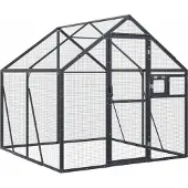 vidaXL Volière 1,79x2x1,85 m aluminium antracietkleurig