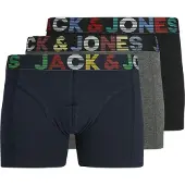 Jack & Jones Boxershorts 'JWHEthan' navy / grijs gemêleerd / zwart