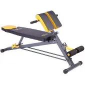 HMS Premium Verstelbare Hyperextension/Trainingsbank - Zwart/Geel
