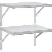 vidaXL Wandschappen 2 st 75x30 cm roestvrijstaal zilverkleurig