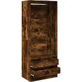 vidaXL Kledingkast 80x50x200 cm bewerkt hout gerookt eikenkleurig
