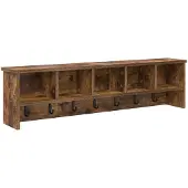 vidaXL Wandgemonteerde kapstok Muurmontage Rook Eiken 100 x 16 x 26 cm