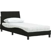 vidaXL Bed met matras "Hanko" stof zwart 80x200 cm