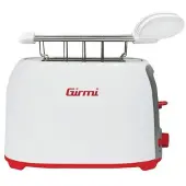 Girmi TP10 broodrooster 2 snede(n) Rood, Wit 750 W