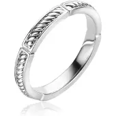Zinzi zilveren aanschuifring met stoere gedraaide bewerking (3mm breed) ZIR2395