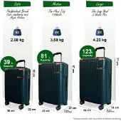 Infinity Leather Uitbreidbare donkergroene harde koffer met 8 wielen