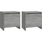 vidaXL Nachtkastjes 2 st 45x34x44,5 cm bewerkt hout grijs sonoma eiken