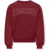 Kids Only KIDS GIRL sweater donkerrood Tekst - maat 122/128