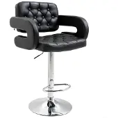 HOMCOM Barkruk-PU-61L x 50B x 93-113H cm-Zwart