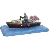 Santaville Man in Boat with Flowers Polyresin 18cm