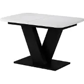 Vicco Eettafel Fenaro Wit/Zwart 120-160 x 80 cm uitschuifbaar, Model 58003