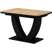 Vicco Eettafel Fenaro, Goudkleurig Eiken/Zwart, 120-160 x 80 cm Uitschuifbaar