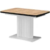Vicco Eettafel Fenaro, Goudkleurig Eiken/Wit, 120-160 x 80 cm uitschuifbaar