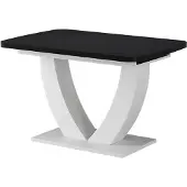 Vicco Eettafel Fenaro, Zwart/Wit, 120-160 x 80 cm Uitschuifbaar