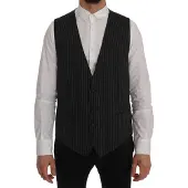 Dolce&Gabbana Grijs wollen stretch vest voor heren