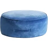 Beliani YULLE - Poef - Blauw - Fluweel