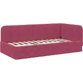 vidaXL Hoek Bed Frame Wijnrood 90 x 200 cm Fluweel