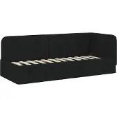 vidaXL Hoek Bed Frame Zwart 80 x 200 cm Stof