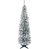 4Goodz Kunstkerstboom slank met sneeuw 210cm groen/